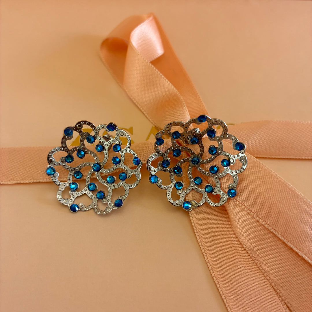 Handmade Royal blue silver set