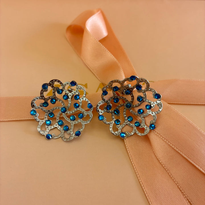 Handmade Royal blue silver set