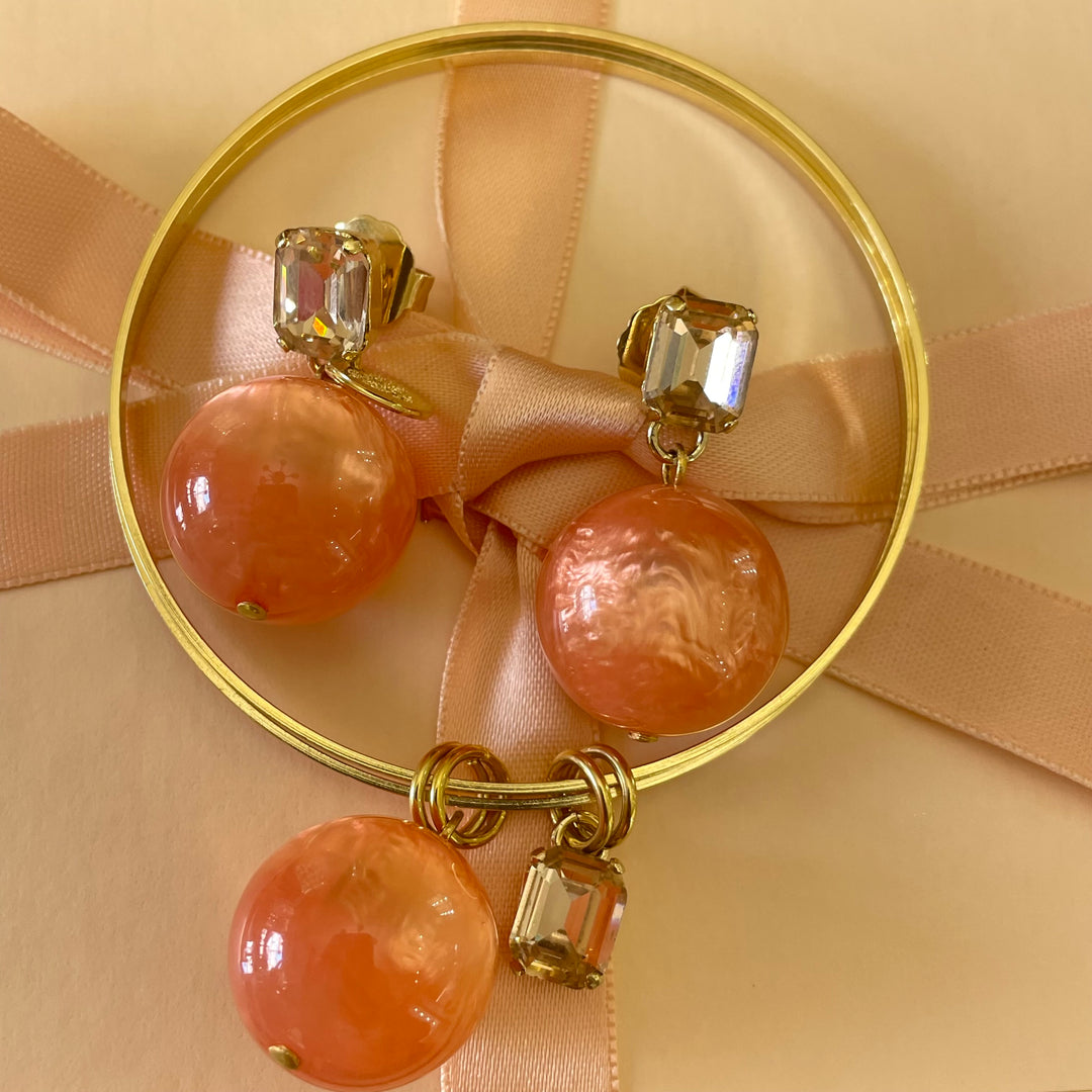 Peach Swarovski set