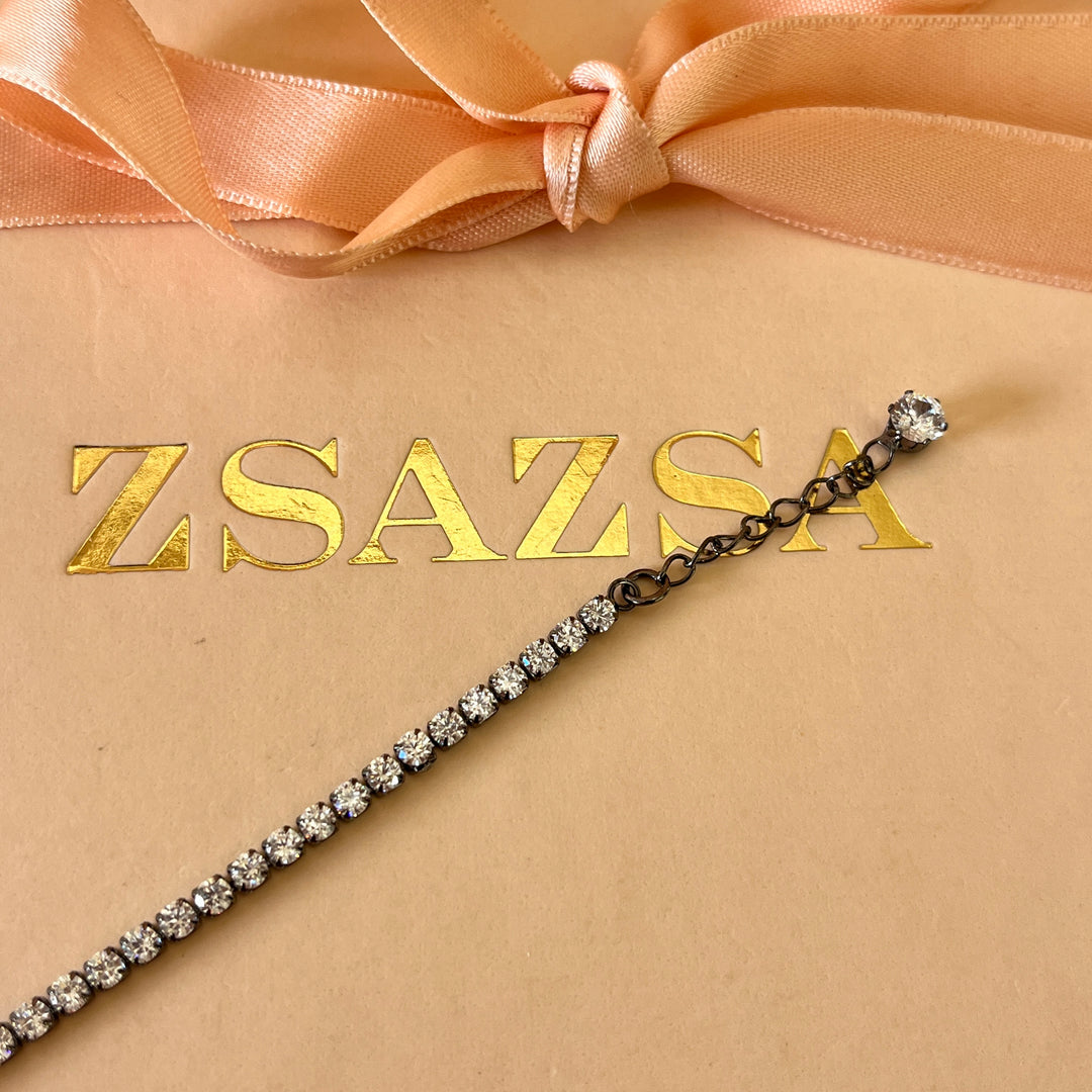 zircone grey gold plated bracelet