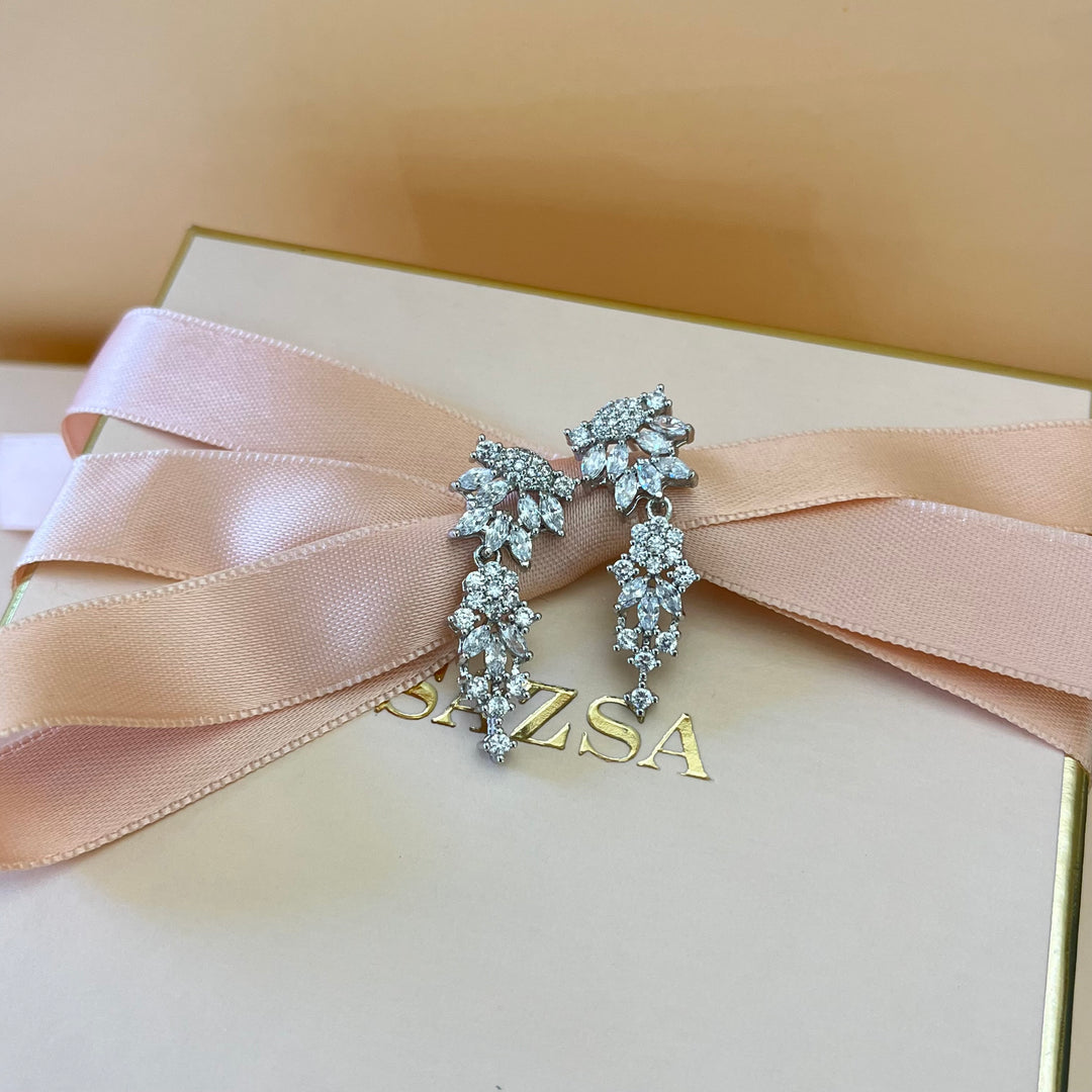 Silver zircone earrings