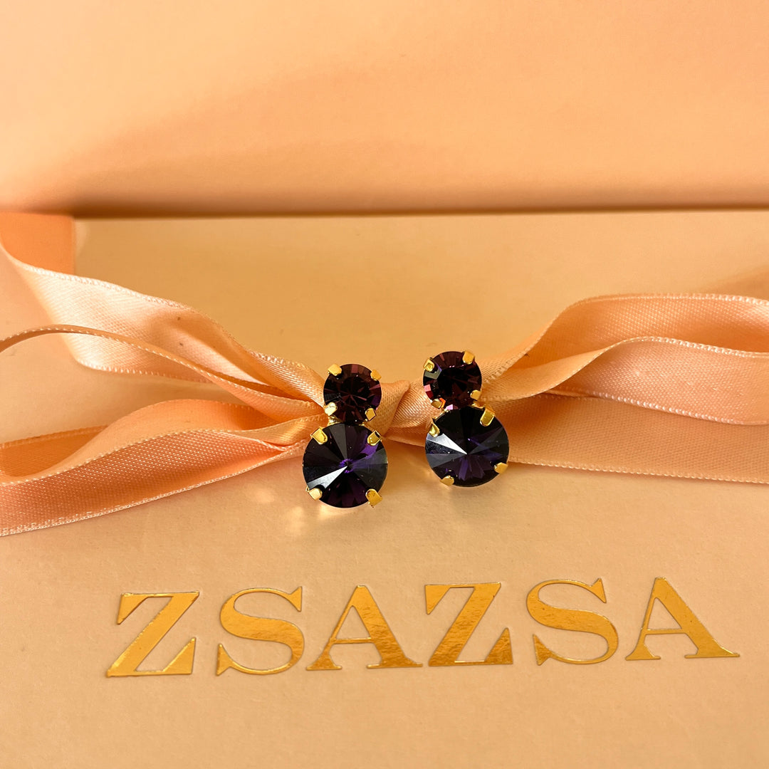 Purple preciosa crystals studs
