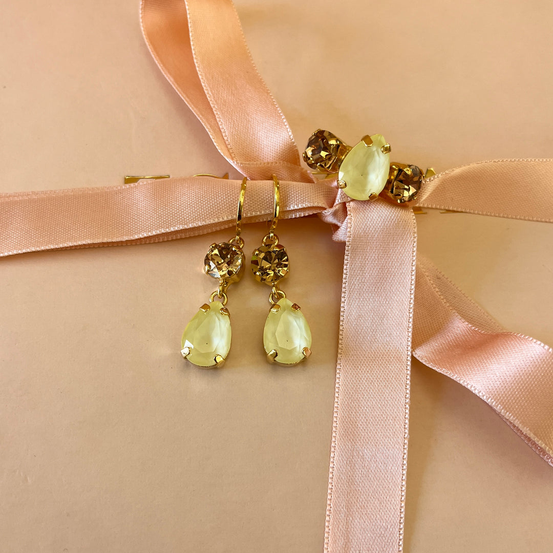 Yellow and champagne Swarovski crystals set