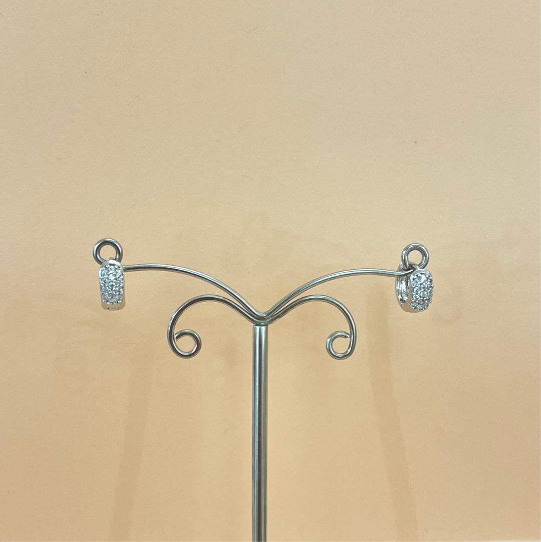Silver zircone small hoops