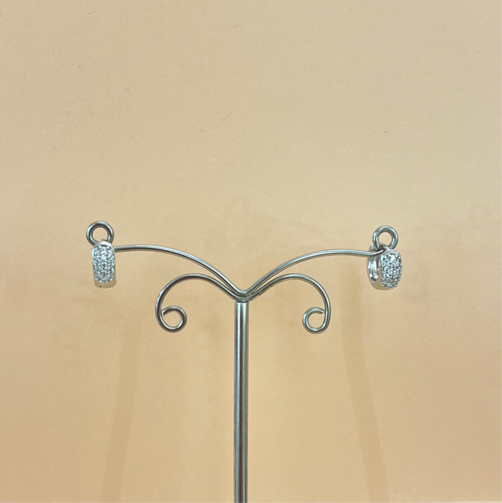 Silver zircone small hoops