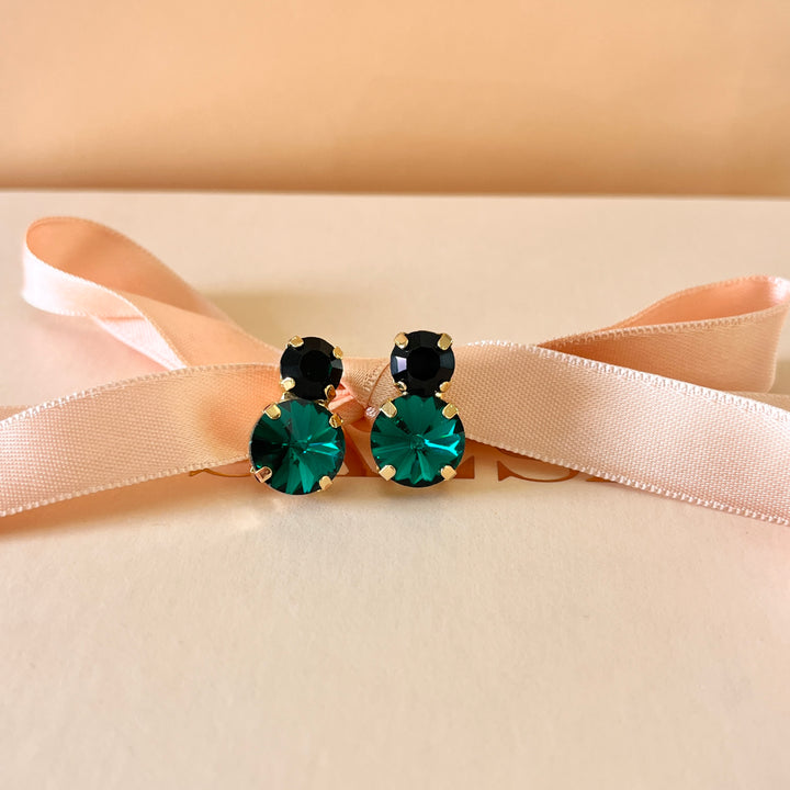 Dark green preciosa crystals studs