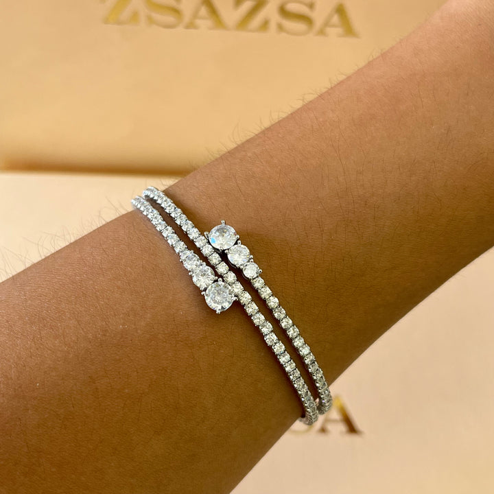 Silver zircone bangle