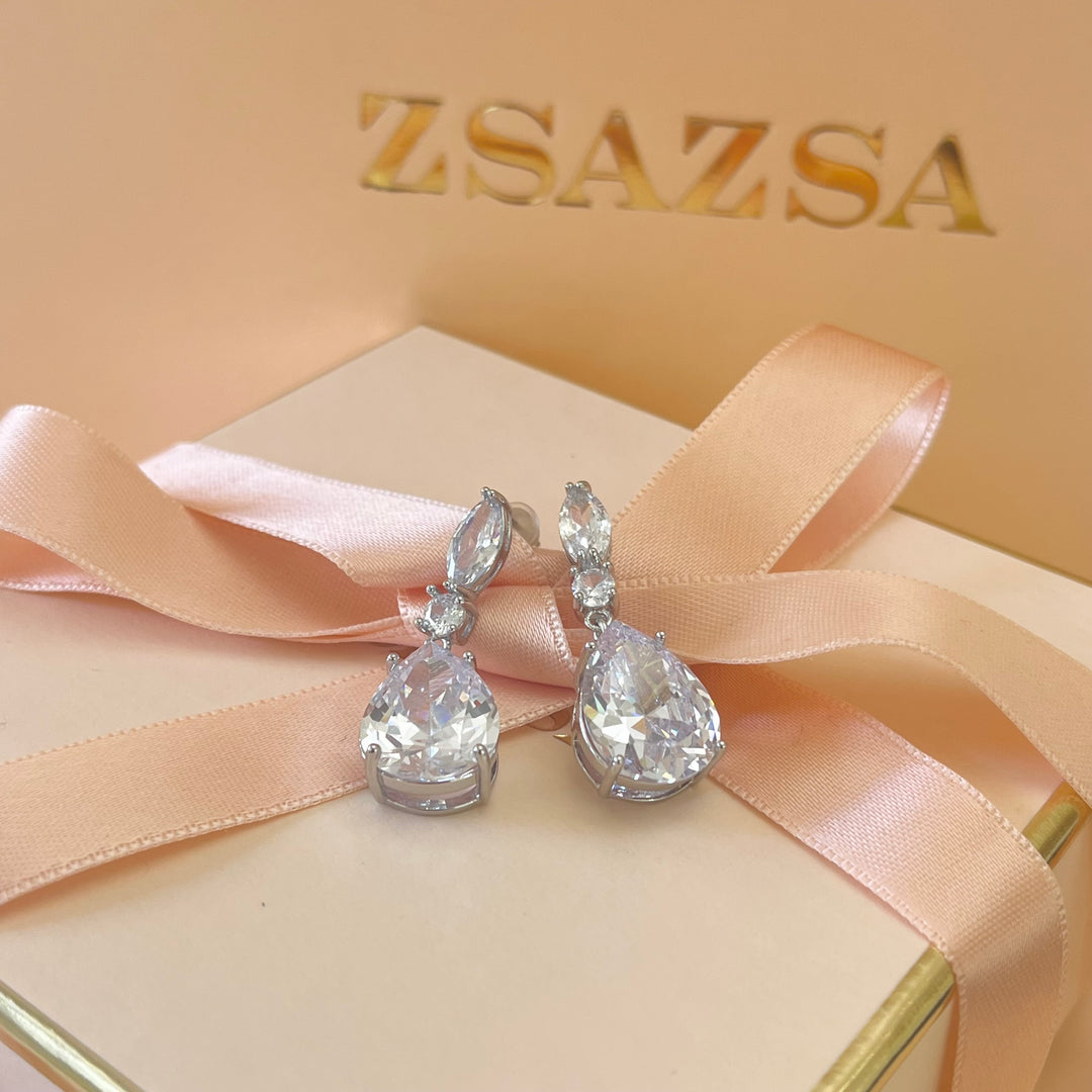 Silver zircone earrings