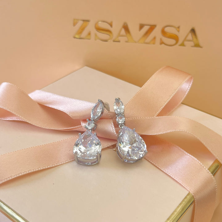 Silver zircone earrings