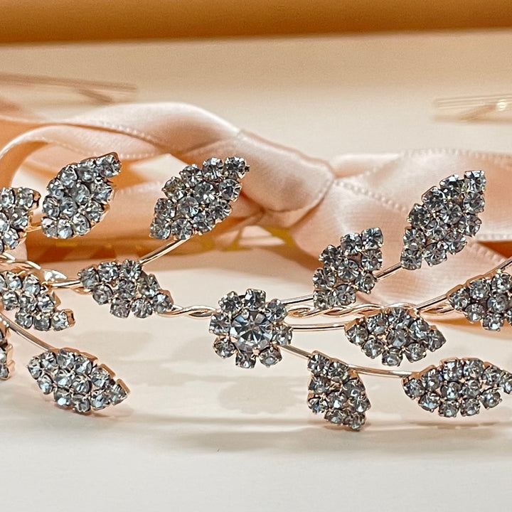 Rose gold delicate vine headpiece