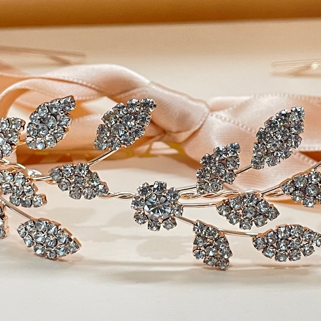 Rose gold delicate vine headpiece