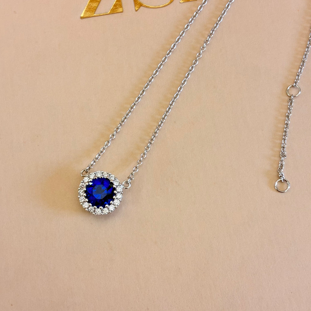 Royal blue sterling silver pendant