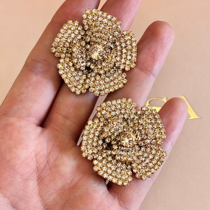 Big Flowers Bronze Swarovski crystals set