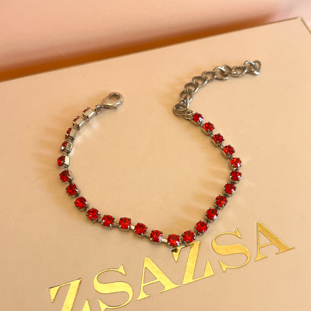 Red preciosa crystals bracelet