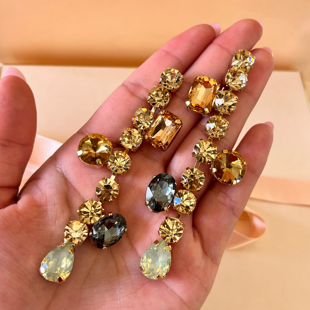 Multicolour Swarovski crystals earrings