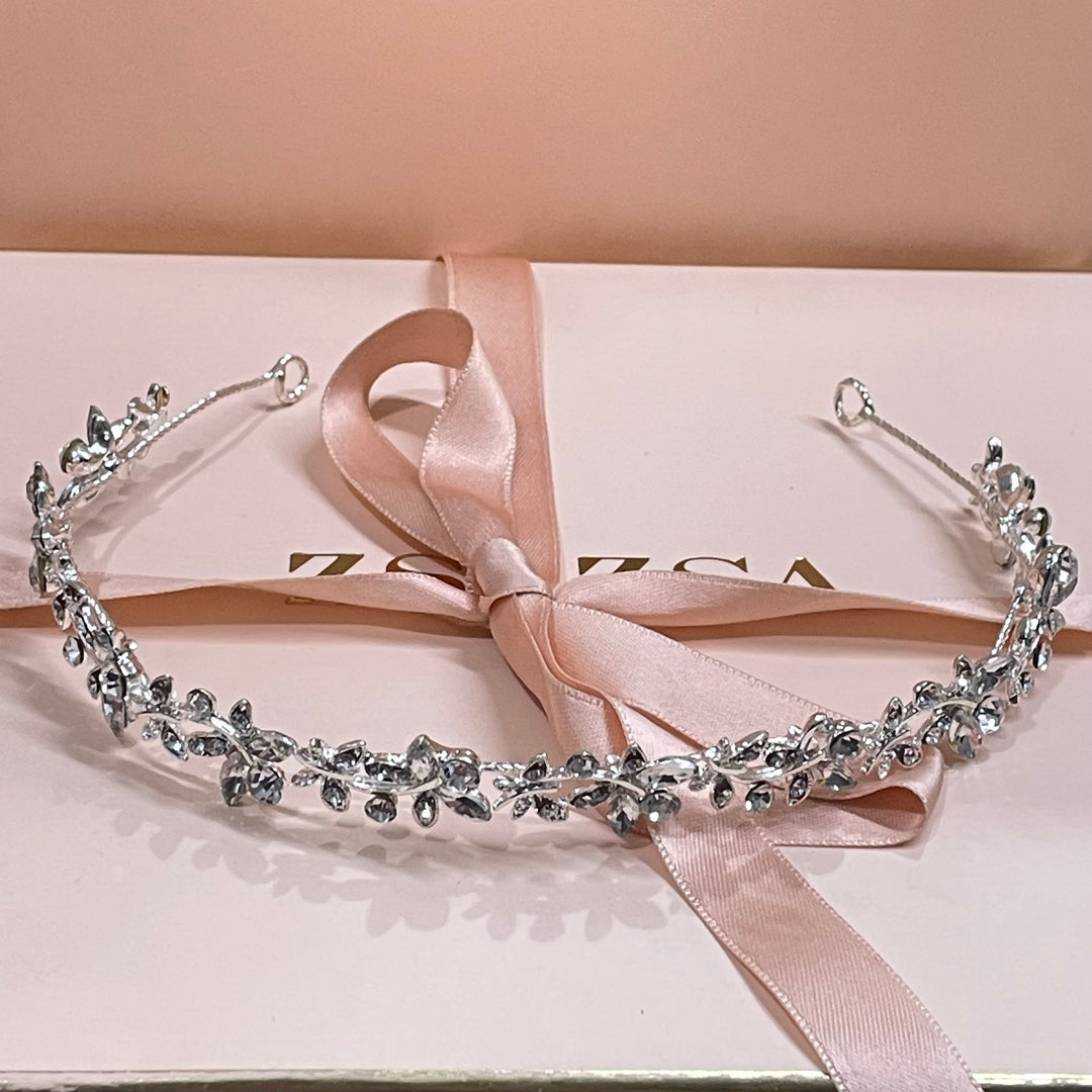 Silver butterflies flexible headpiece