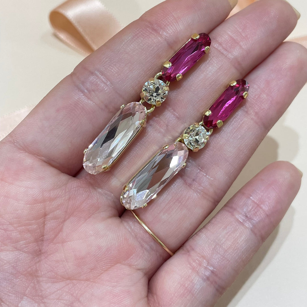 Pink & fuchsia Swarovski crystals set