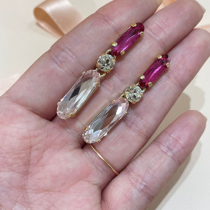 Pink & fuchsia Swarovski crystals set