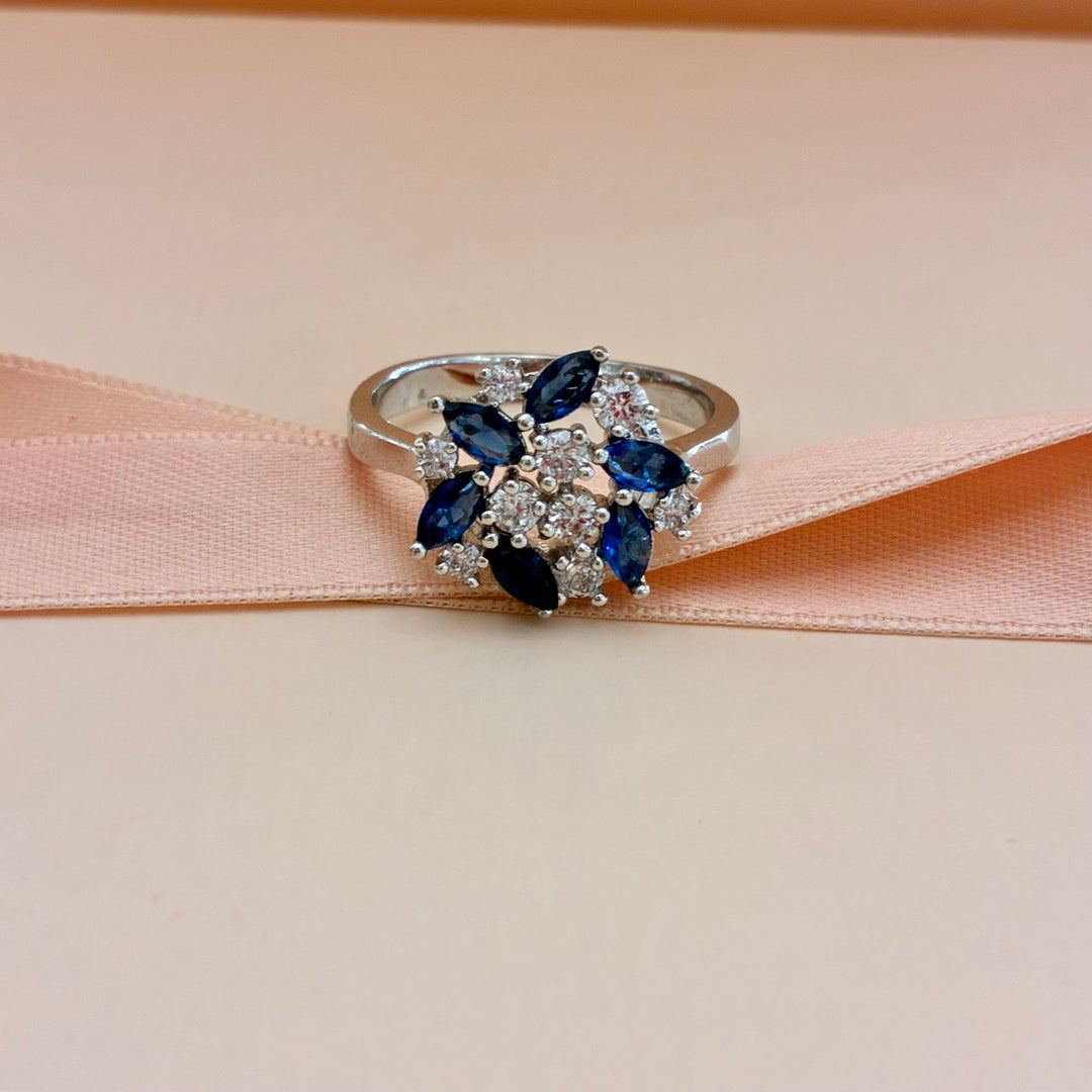 Marquise Navy blue zircone ring