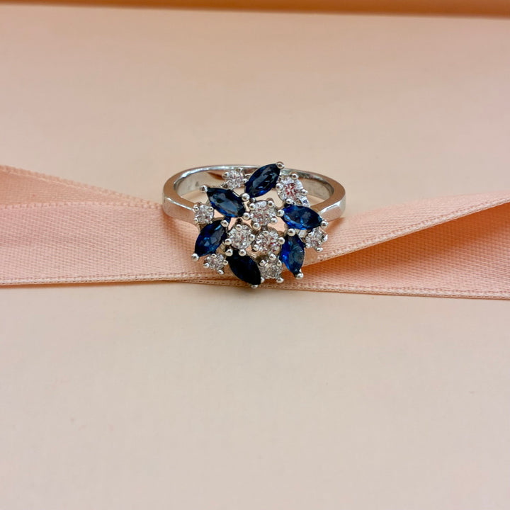 Marquise Navy blue zircone ring