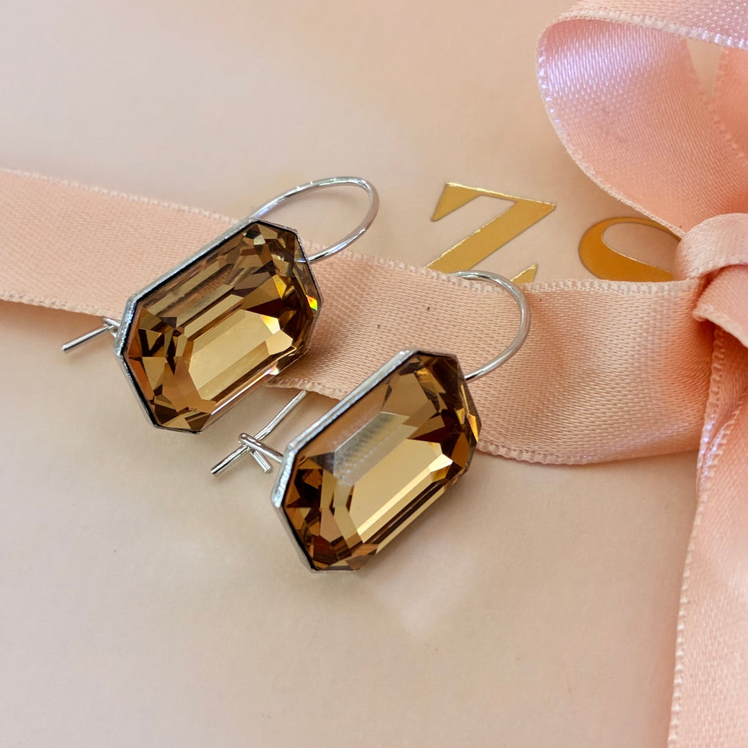 Bronze casual Swarovski crystals hooks