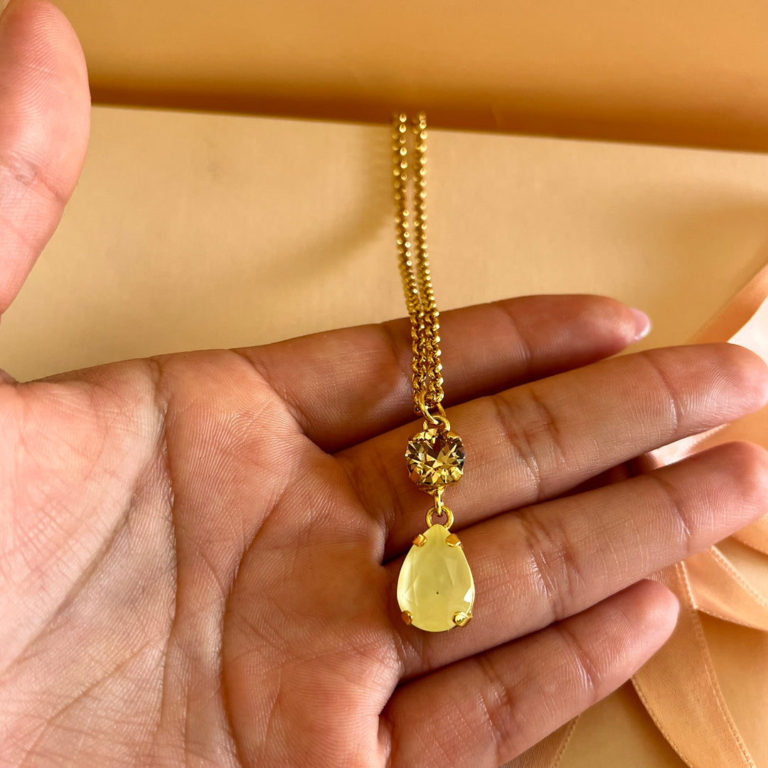 Yellow and champagne Swarovski crystals set