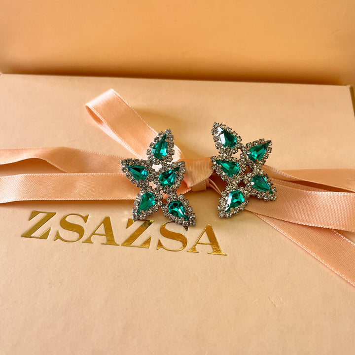 Mint teardrop preciosa crystal set