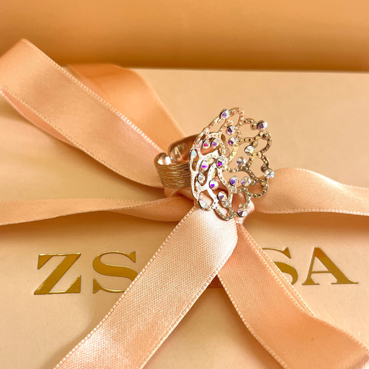 Aurora borealis and rose gold handmade set