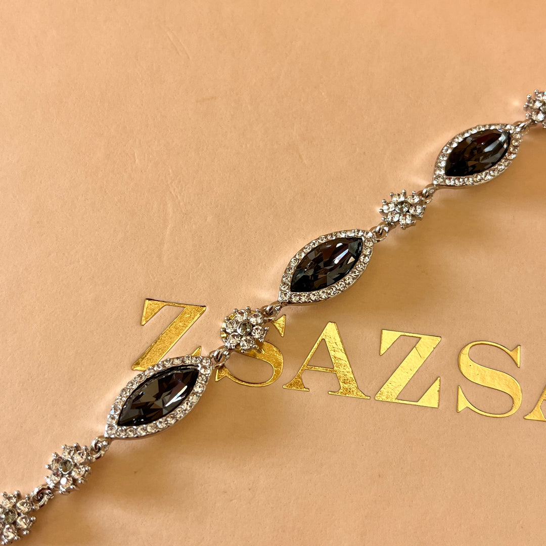 Grey marquise Swarovski crystals set