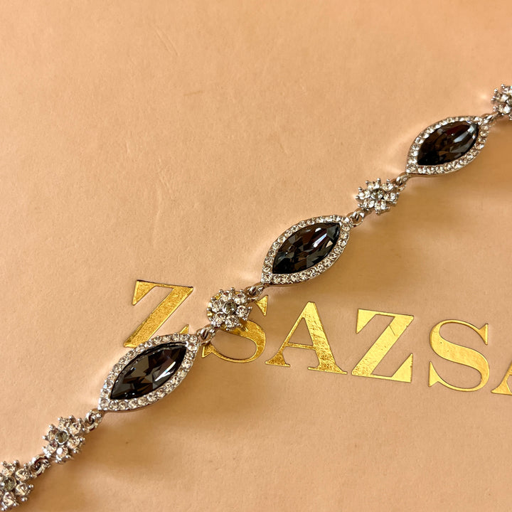 Grey marquise Swarovski crystals set