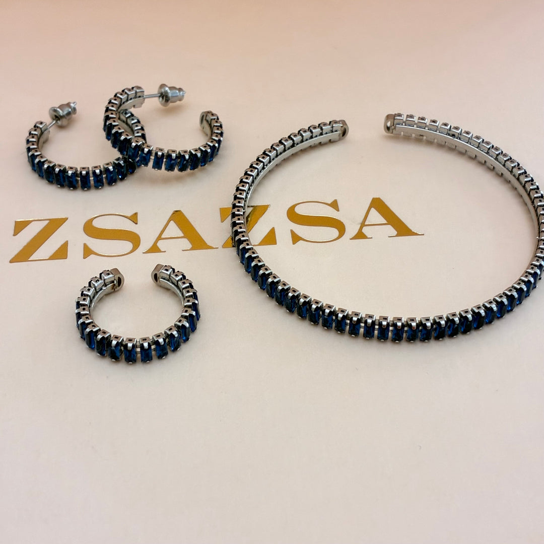 Baguette navy blue stainless steel set