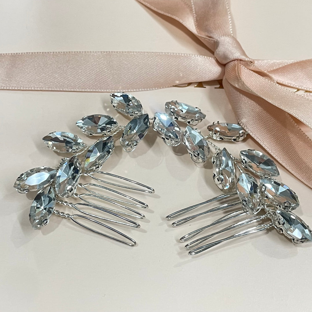 Silver Flexible marquise comb