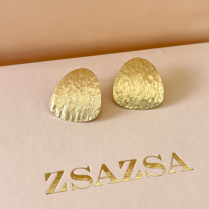 Gold handmade studs