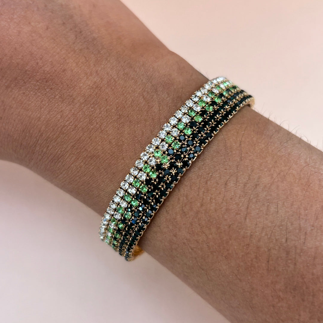 Green and black Rhinestone Bracelet
