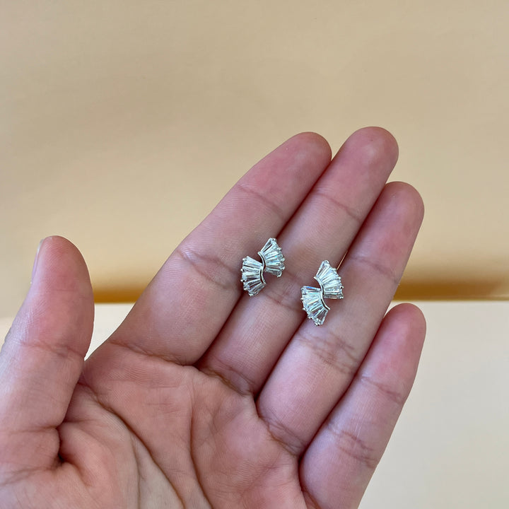 Silver zircone baguette studs
