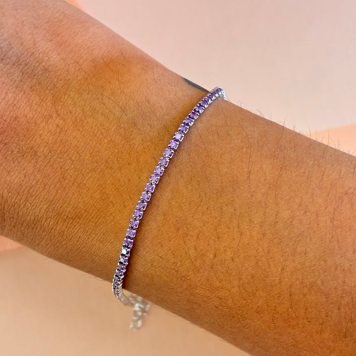Purple zircone sterling silver bracelet
