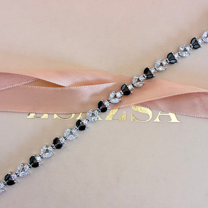 Marquise black dainty zircone bracelet