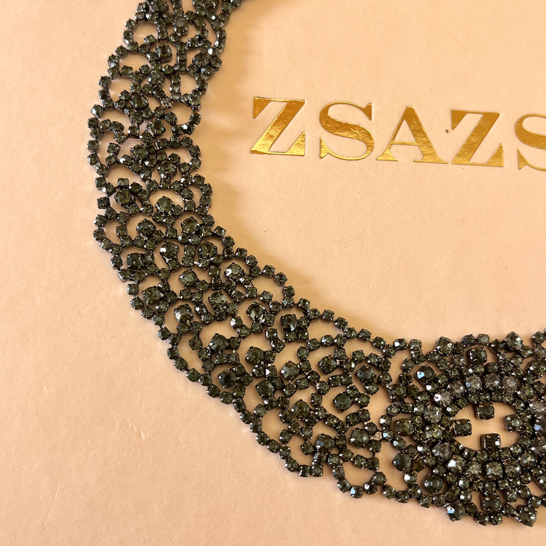 Grey preciosa crystals necklace and bracelet