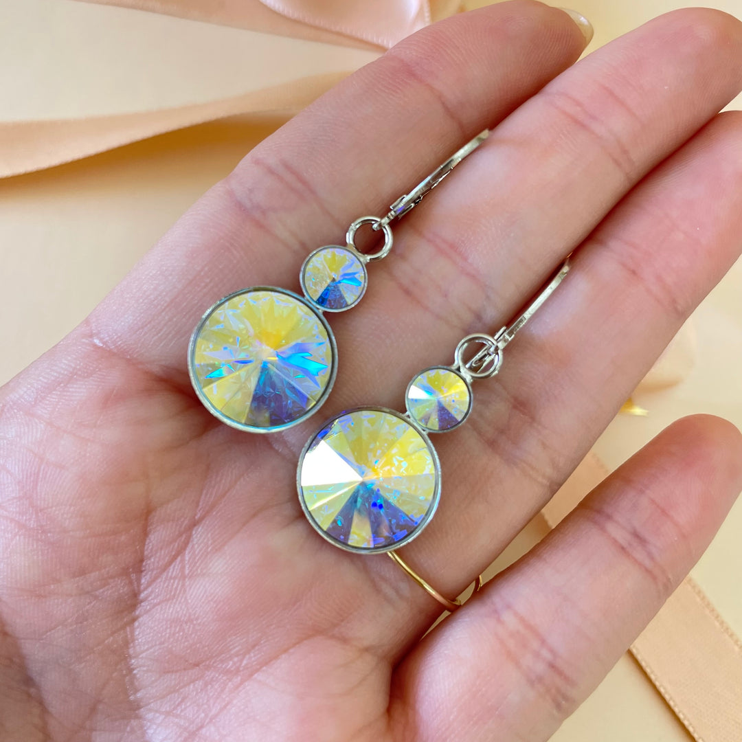 Aurora borealis Swarovski crystals set