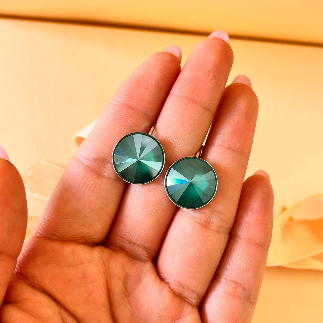 Dark green Swarovski crystals set