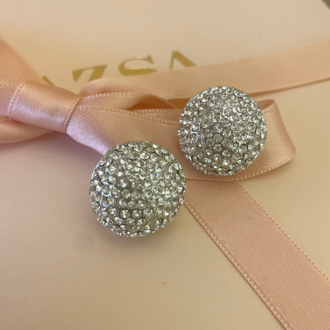 Grey pearls and rhinestone set