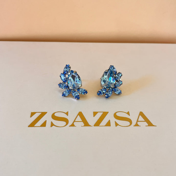 Light blue Preciosa crystals studs
