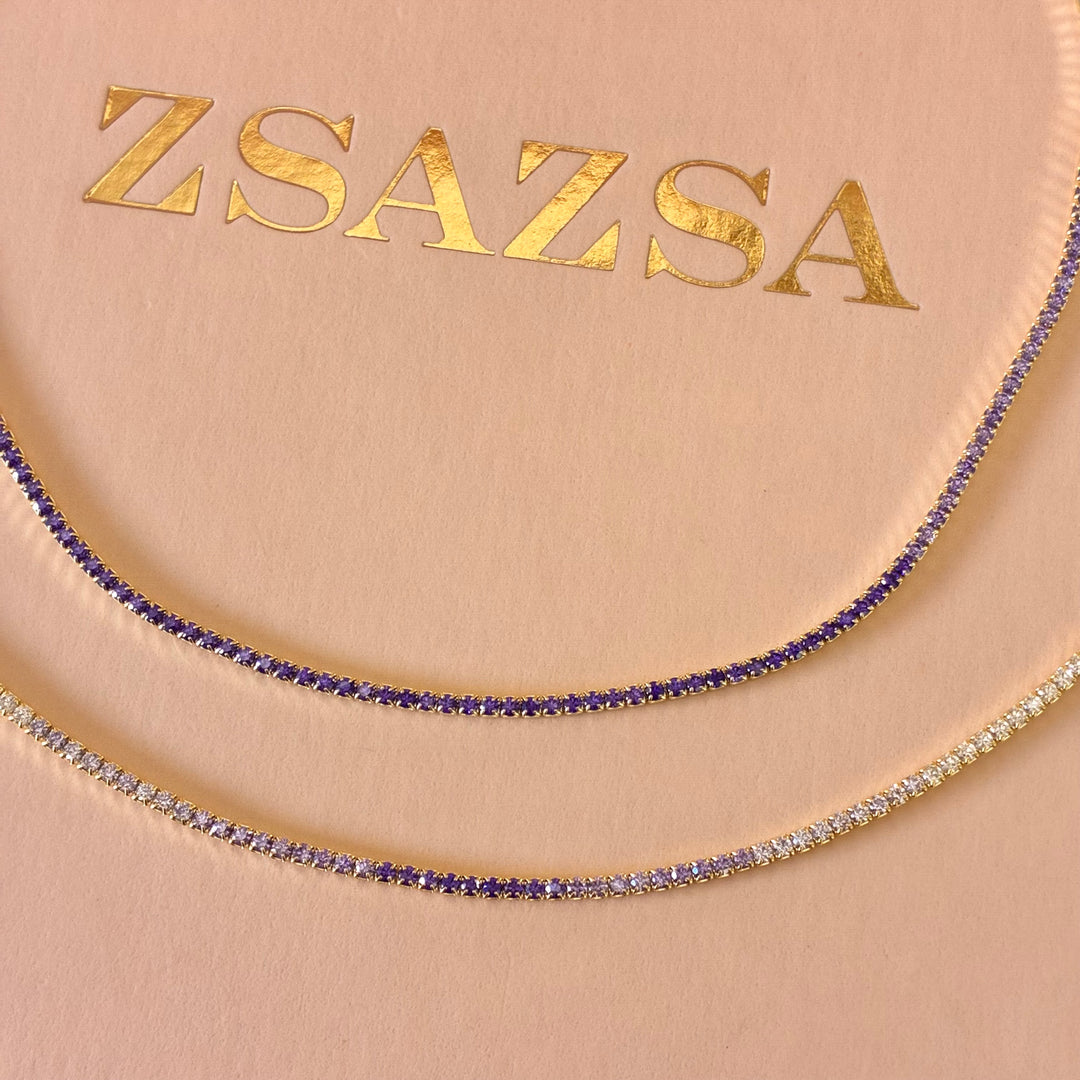 Purple Sterling silver gold plated set