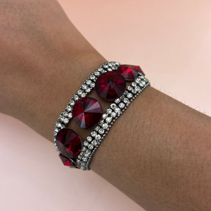 Rhinestone red bracelet