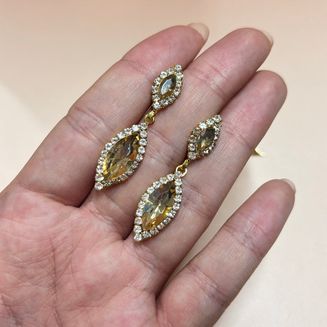 Marquise bronze rhinestone set