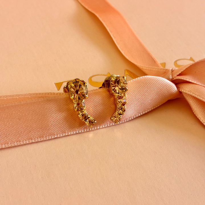 Peach Swarovski crystals earrings