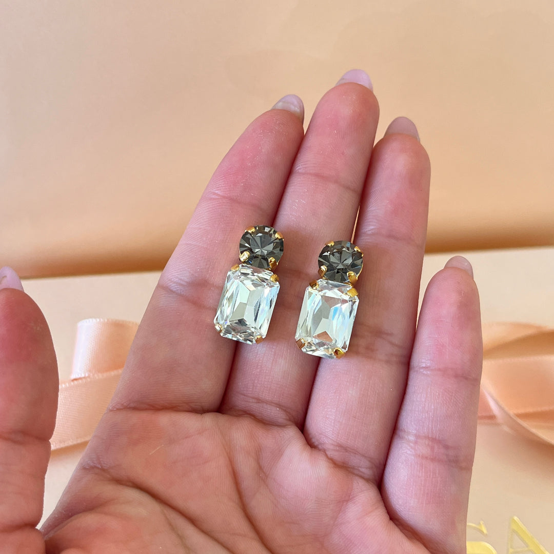 Grey preciosa crystals studs