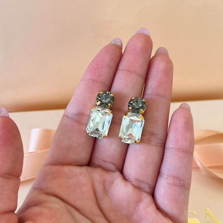 Grey preciosa crystals studs