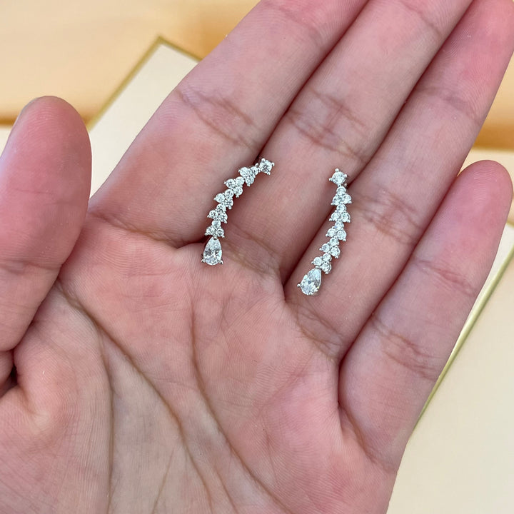 Silver teardrop zircone set