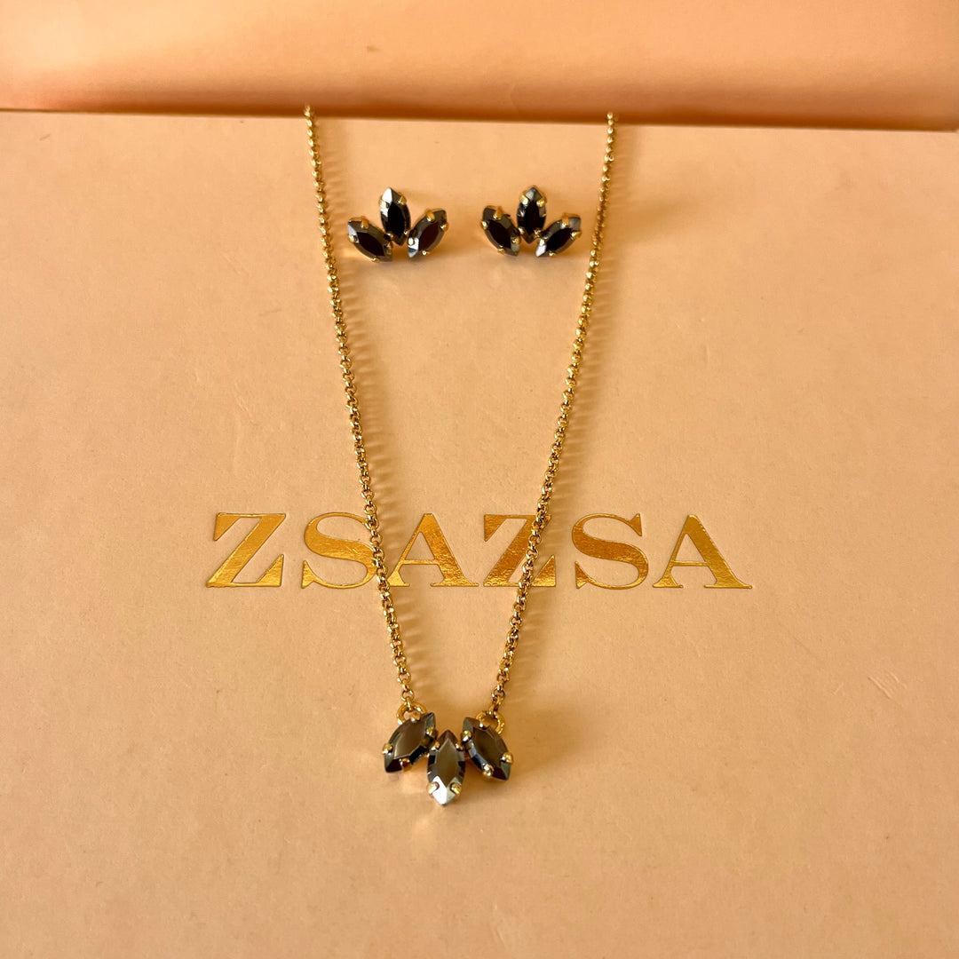 Grey marquise Swarovski Crystals set